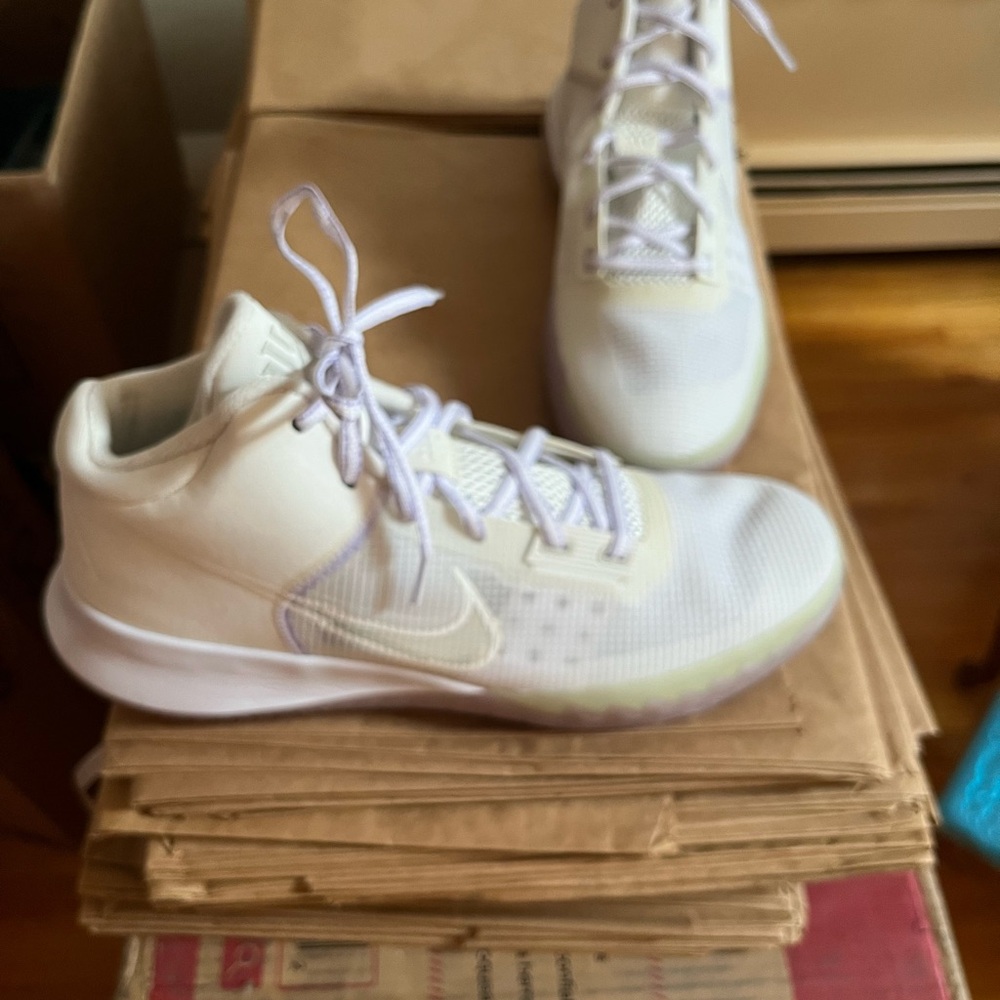 Nike White and Gray High-Top Sneakers